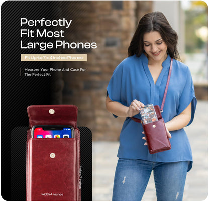 Claasico Crossbody Phone Purse for Women – RFID Phone Case Wallet w/Magnetic Closure & Separate Zipper Pocket Crossbody Bag