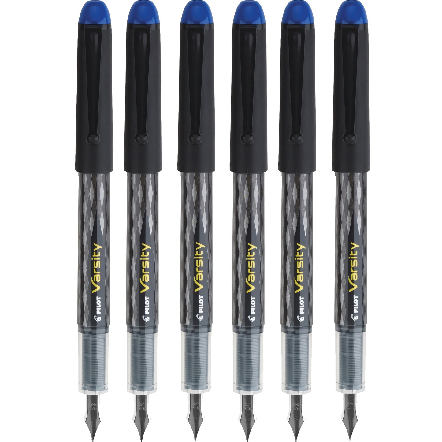 Pilot Varsity Disposable Fountain Pens, Blue Ink, Medium Point, Pack of 6