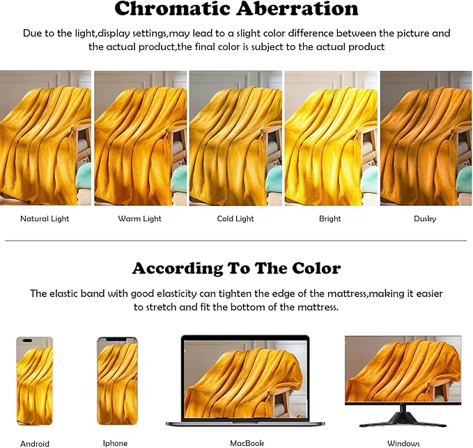 NEWCOSPLAY Super Soft Throw Blanket Mustard Yellow Premium Silky Flannel Fleece Leaves Pattern Lightweight Bed Blanket All Season Use (Mustard Yellow, Throw(50"x60"))