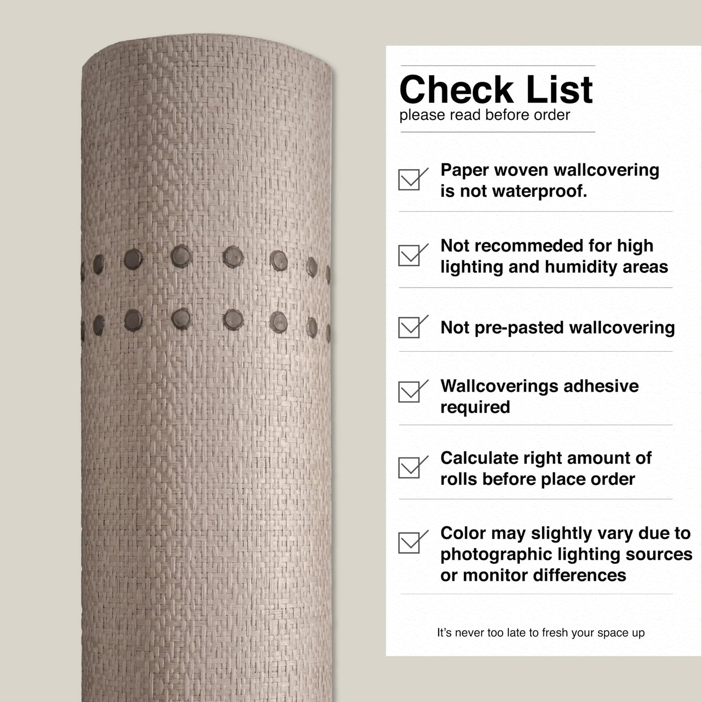 Ansehan Hand-Crafted Wallcovering HA4002 Droplets Stripe 36" W x8 Yard L Textured, Modern, Non Prepasted Natural Home Décor for Christmas Interior, Morandi Taupe