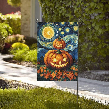Halloween Scary Pumpkin Garden Flag for Fall Festival Porch Patio Farmhouse Outdoor Yard Decoration Vertical Double Sided Burlap 12.5 x 18 Inch