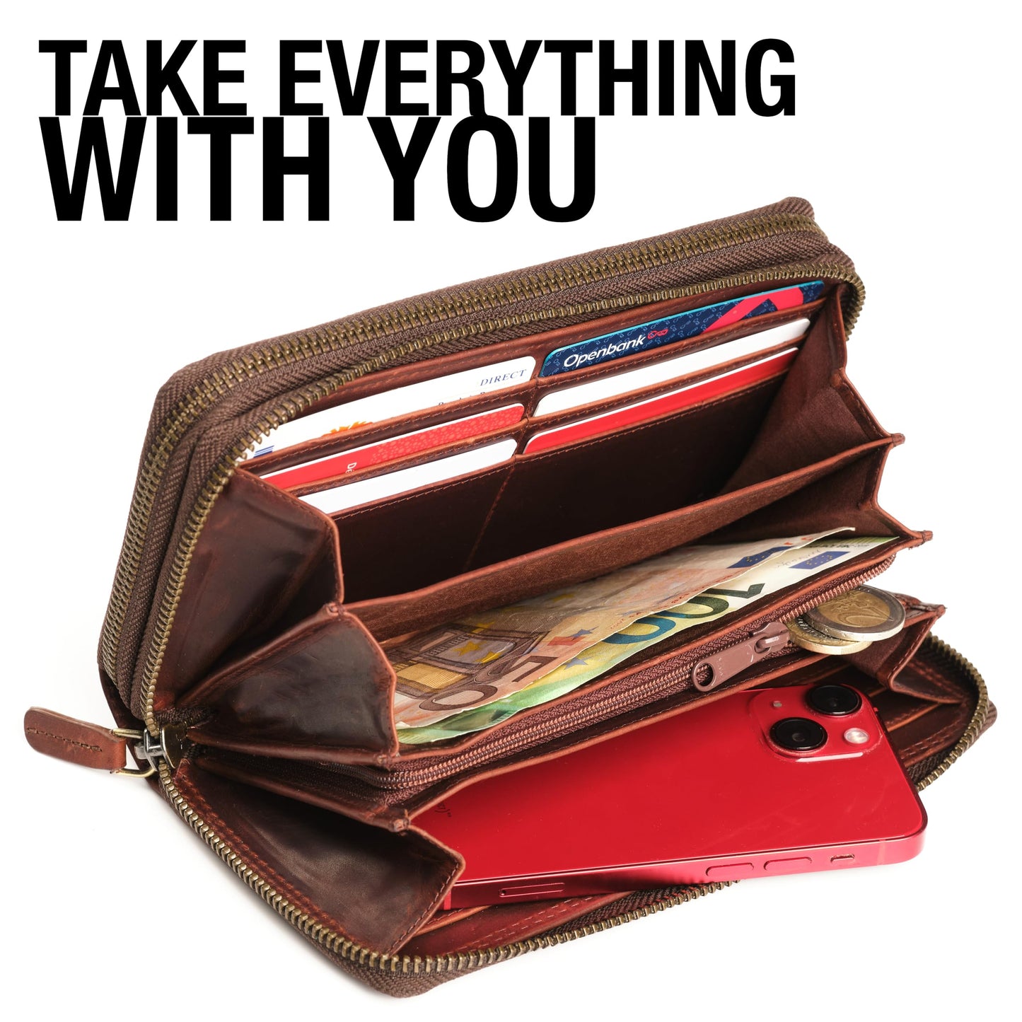 Lavalen Leather RFID Wallet Women – Modern RFID Womens Wallet- Big Multiple Compartments – Credit Card Holder – Handcrafted Genuine Leather -Carteras de Mujer Piel.