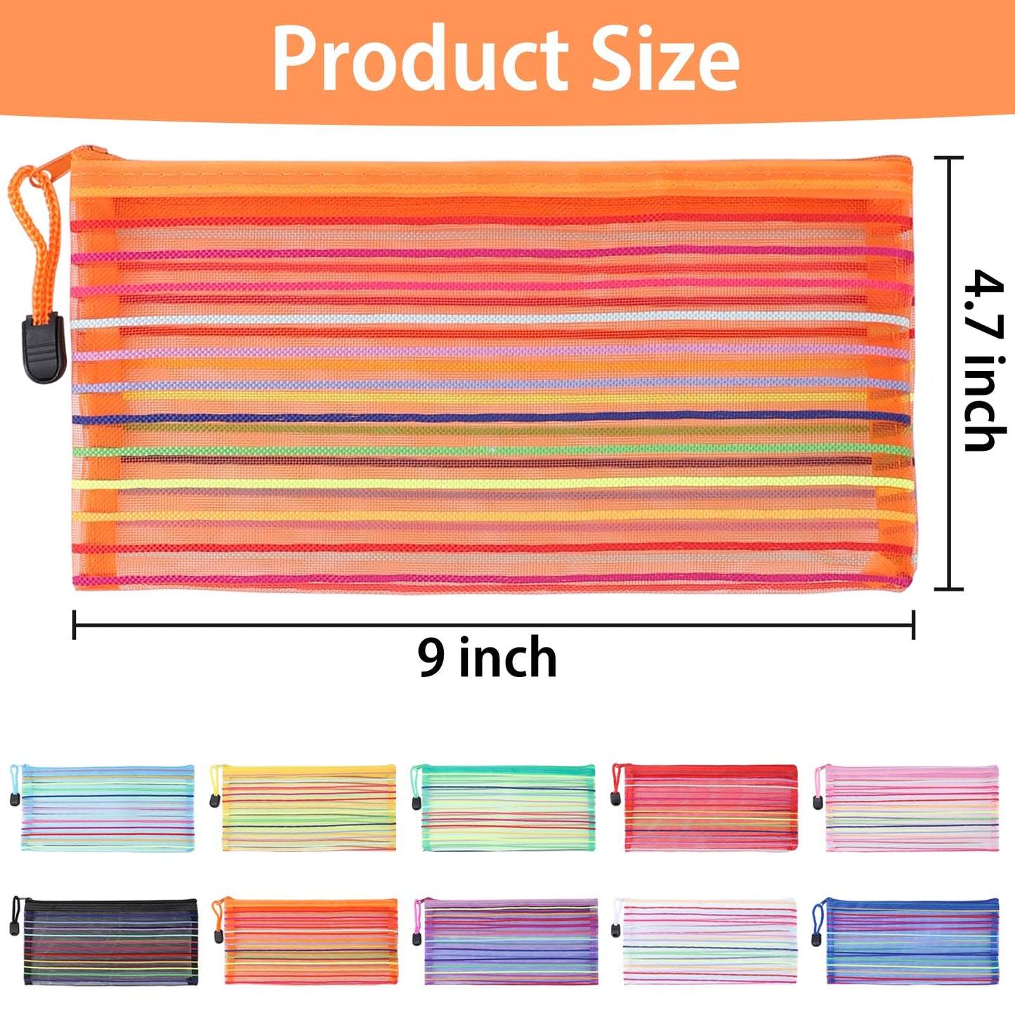 YOPCDJ 80 Pack 10 Colors Mesh Zipper Pouch Bags, Small Pouch Pencil Pouch Bulk, Cosmetics Makeup Bags Accessories Storage Bag, Home Organizing Office School Classroom Supplies