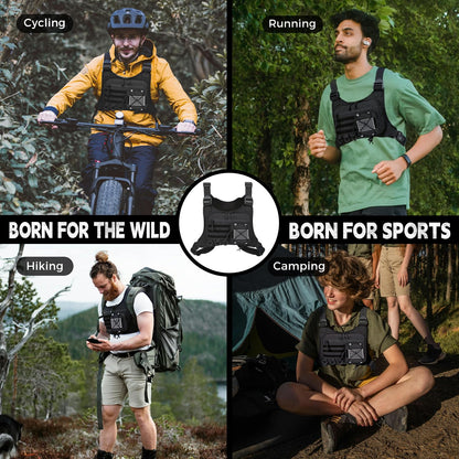 koculemi Outdoor Sports Chest Bag for Men, Chest Vest Holster Fits Most Pistols, Adjustable EDC Travel Chest Pack for Running, Hiking, Workouts (Camo)