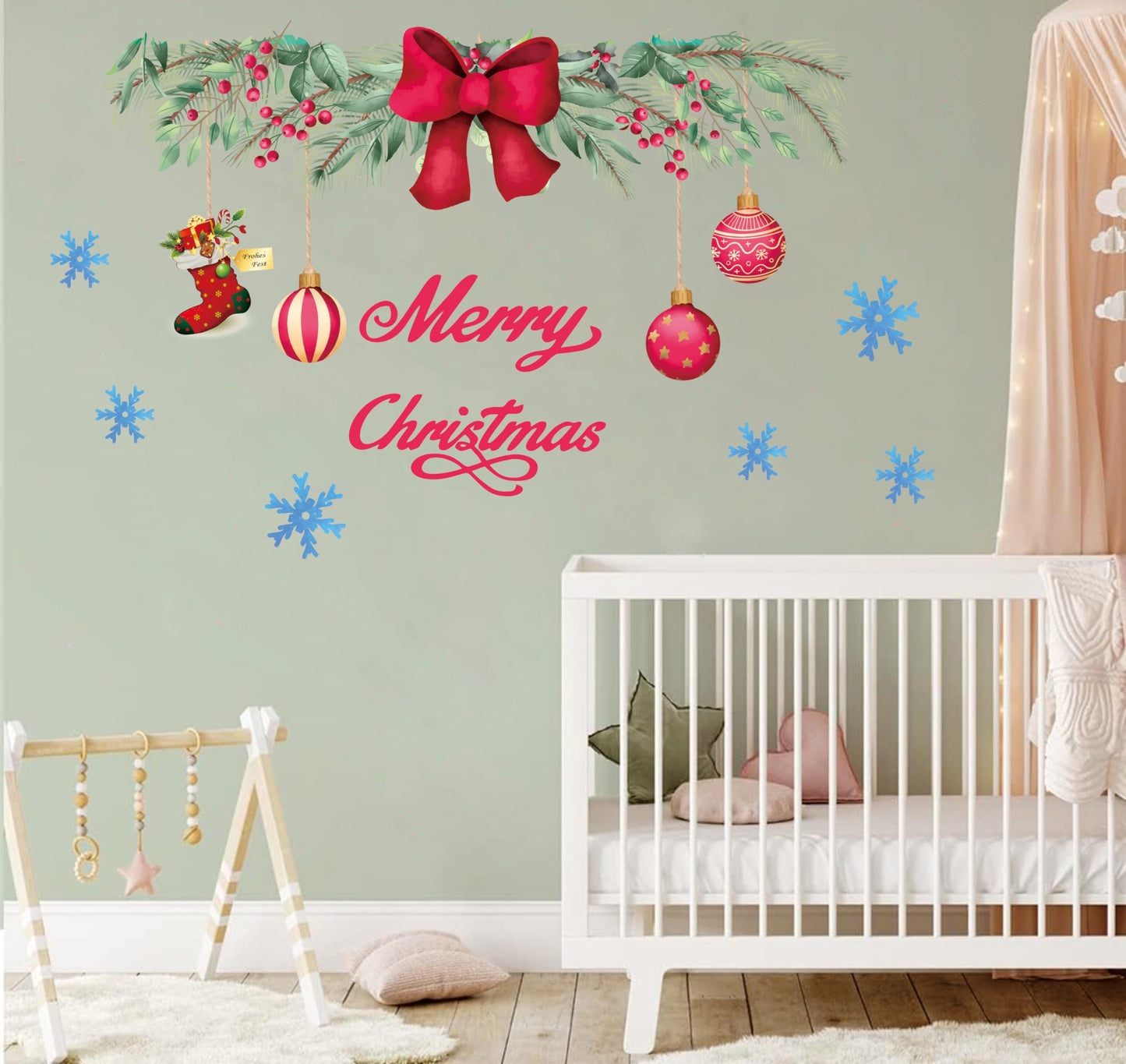 Merry Christmas Wall Decals Christmas Wall Decor Snowflake Decals Xmas Holiday Party Supplies Home Decor