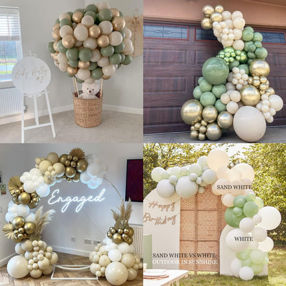 White Sand Balloons Beige Latex Balloon 5 10 12 18inch Different Sizes 103pcs Cream Nude Neutral Balloons Kit for Kids Birthday Party Decoration Baby Shower Wedding Annversary