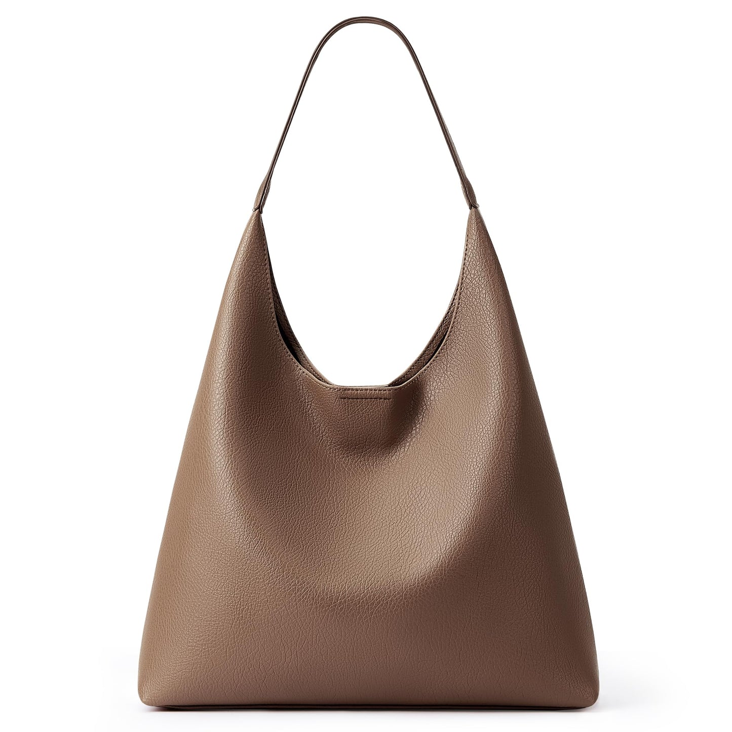 KALIDI Slouchy Hobo Bag Vegan Leather Suede Tote Bag Weekender Shoulder for Women Casual Travel Purse, Coffee