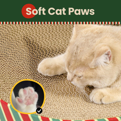 Conlun Cat Scratcher Bed,2 in 1 Oval Cat Scratching Board for Indoor,Scratch Pad Corrugated Cardboard Lounge Bowl Nest Couch Sofas for Kitty Playing&Resting,Ideal forChristmas-Gifts Holiday