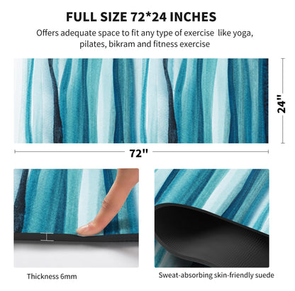 nuveti Yoga Mat Print Extra Thick TPE Non Slip Fitness Exercise Mat with Carrying Bag,72"x24" Extra Thick 6MM Exercise & Workout Mat for Yoga, Pilates Fitness and Floor Exercises
