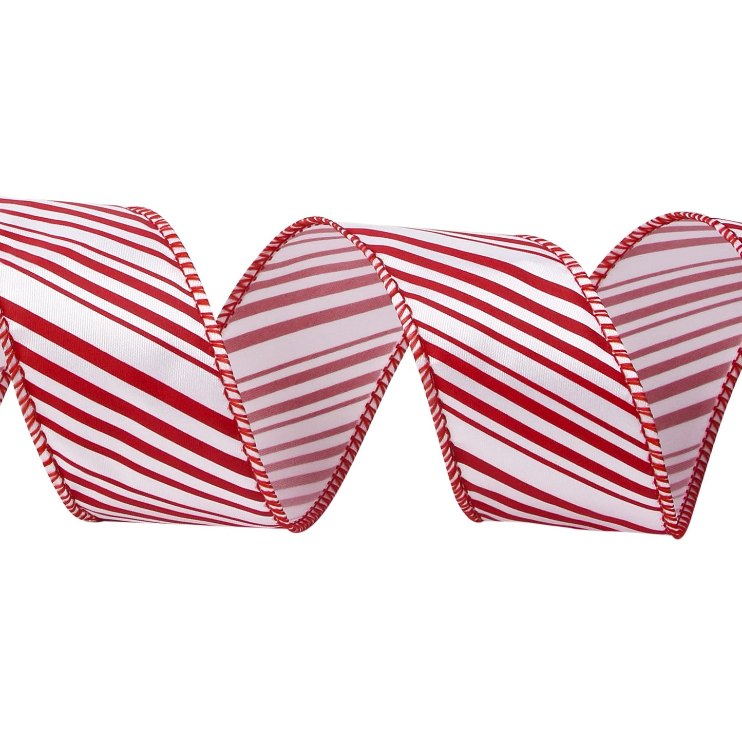 Ribbli Candy Cane Ribbon Red and White Stripe Wired Satin,1-1/2 Inch x Continuous 10 Yard,Peppermint Stripe Christmas Ribbon for Big Bow, Wreath,Tree Decoration, Outdoor Decoration