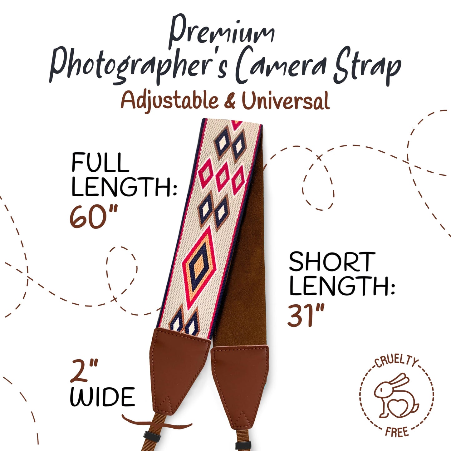 Art Tribute Camera Strap For Photographers Padded Universal Fit Neck Shoulder & Crossbody Strap Quick Release For DSLR/SLR/Mirrorless Canon Nikon Sony Olympus Compatible Great Gift for Photographers