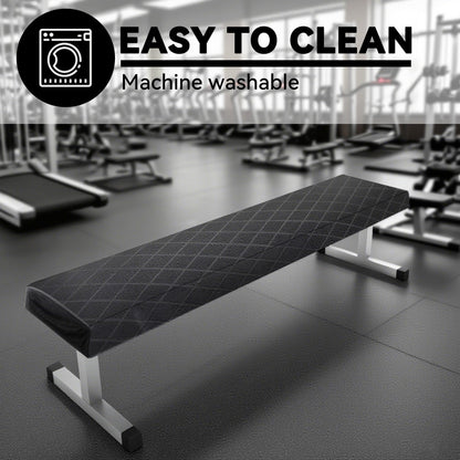 Klmnop Weight Bench Cover, Dustproof Scratch-Resistant Workout Bench Cover Protect from Pets, Protection for Adjustable Flat Weight Fitness Bench, Adjustable Sit-up Bench Anti-Slip Washable(Black)
