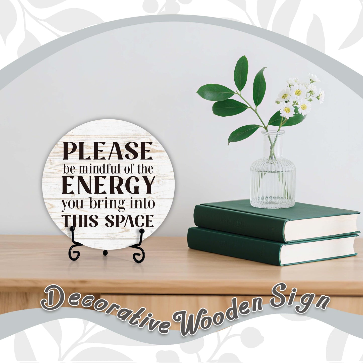 Inspirational Desk Decor, Positive Affirmations Wood Decor Sign, Encouragement Gifts For Woman Man, Office Desk Accessories, Farmhouse Home Office Decorations For Table Shelf -A08