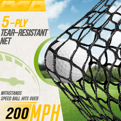 PodiuMax Golf Net, 10x7ft Golf Practice Net with Noise Reduce Silk Target Driving Real Balls, Hitting Nets for Backyard Garage, Improve Chipping Putting Pitching,Gift for Men & Golfers