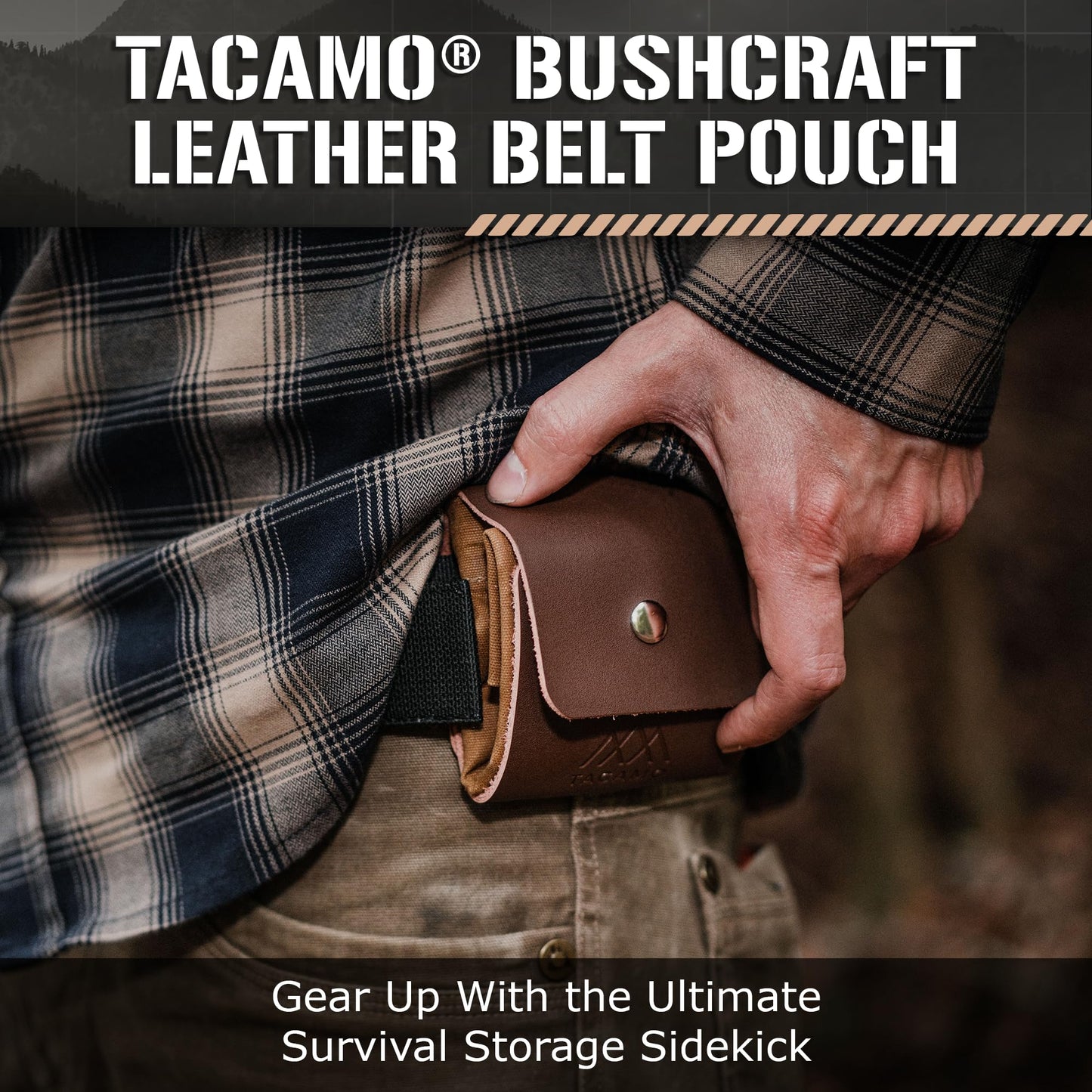 TACAMO Foraging Bag - Durable Mushroom Foraging Bag for Outdoor Adventures - Spacious Leather Pouch for Belt with Secure Drawstring - Bushcraft Foraging Sack for Mushroom, Rock & Plant Collecting
