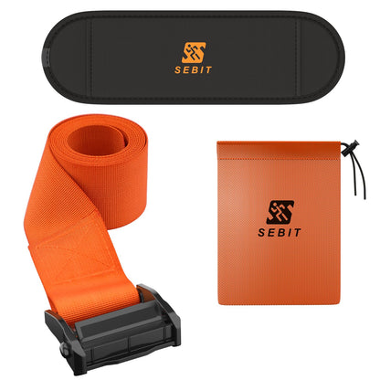 SEBIT Hamstring Curl Strap,59 inches Adjustable Squat Strap Foot Dumbbell Strap,Exercise Strap Assisted Leg Curl Strap Leg Tibialis Raises Workout for Outdoor(Dark Golden Orange)