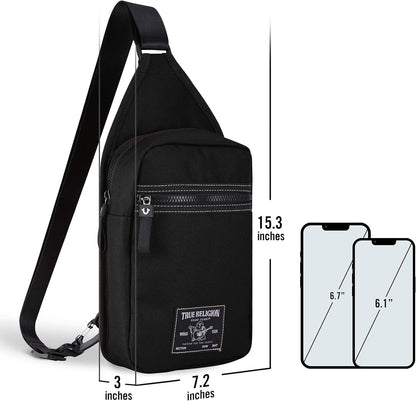 True Religion Crossbody Bag Men – Casual Shoulder Sling Bag for Men, Small Travel Men’s Crossbody