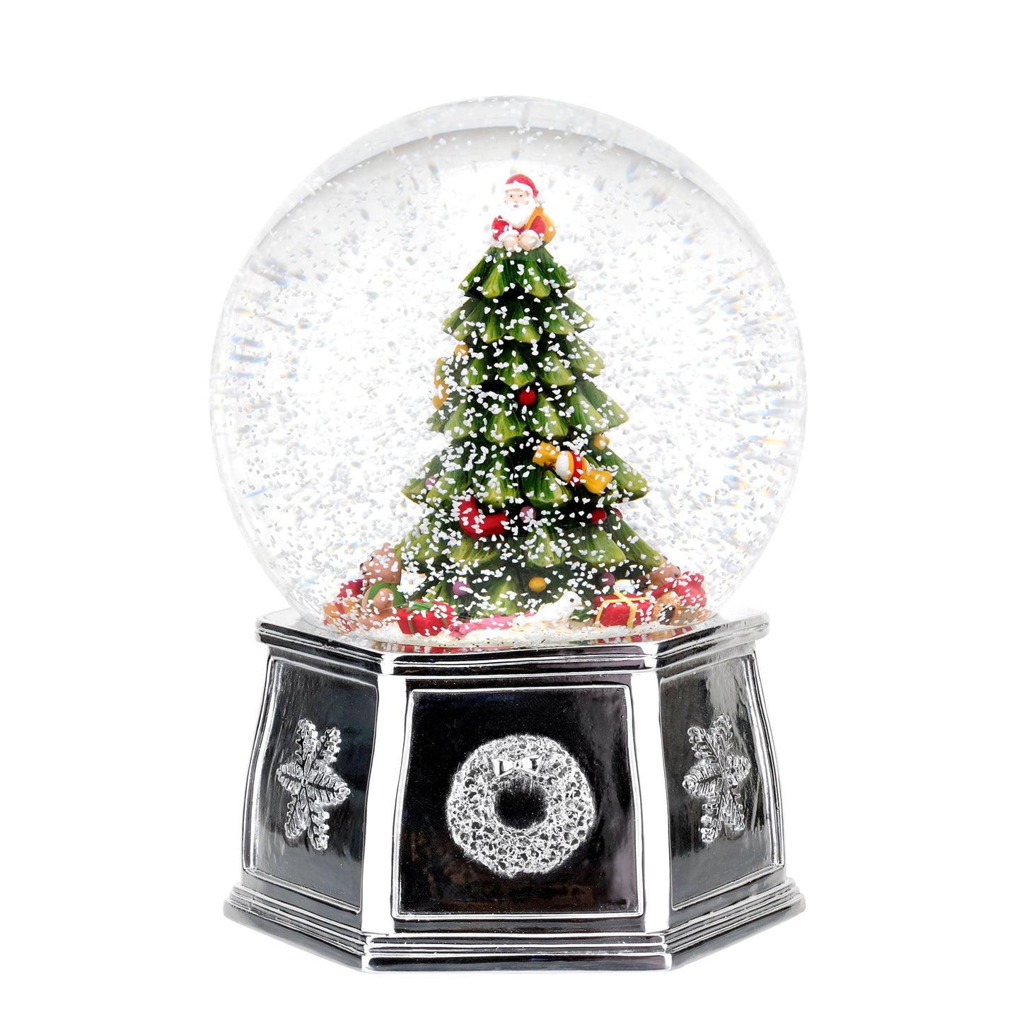 Spode Christmas Tree Winter Wonderland Snow Globe, Plays Soothing Music - Durable Dolomite, Personalized Collectible Great for Christmas, Weddings, Home Décor
