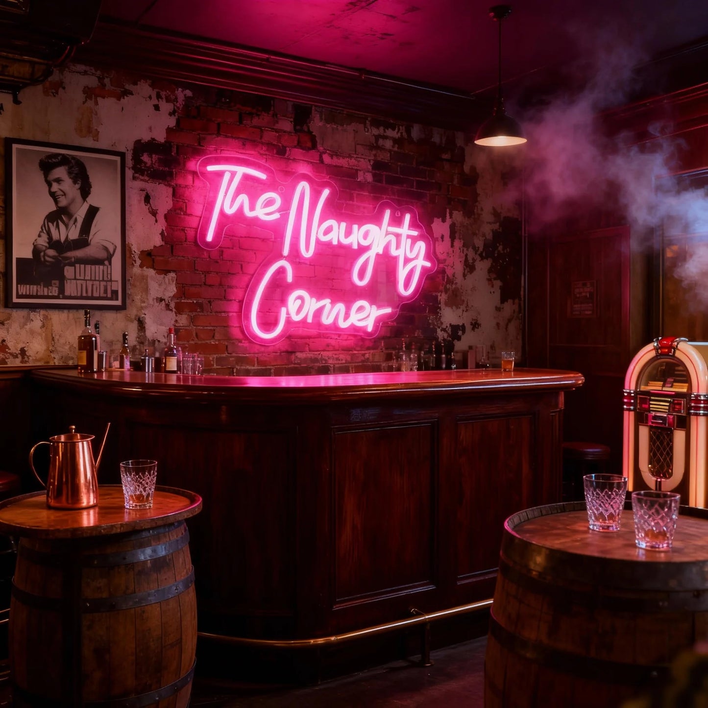 QiaoFei LED "The Naughty Corner" Neon Sign Pink Word/Letters USB Powered Neon Lights for Girls Room Home Bar Art Wall Decor Party Window Living Room Decor Birthday Christmas' Gift(Pink)
