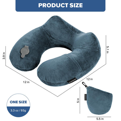 Rewondah Inflatable Travel Pillow for Sleeping Airplane - Inflatable Neck Pillow for Traveling on Plane with Washable Cover, Blow up Neck Travel Pillow for Airplanes, Cars - Portable and Comfortable