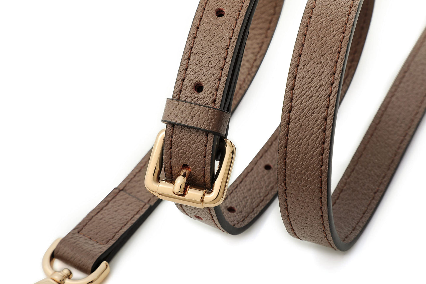 GOXTECH Vachetta Leather Adjustable Crossbody Strap for ， women's crossbody handbags（Brownish Grey）