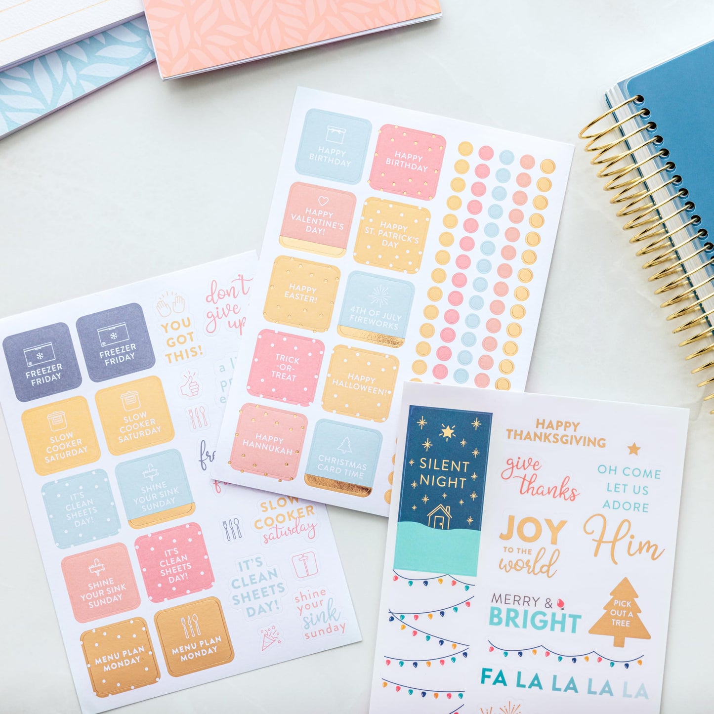 Passionate Penny Pincher Home Planner Sticker Book 1st Ed | Pack of 15 | 766 Total Stickers | Assorted Sizes | 5x7 Sheets | Gold Foil Stamping | Fun Stickers for Home Planners, Journals and More
