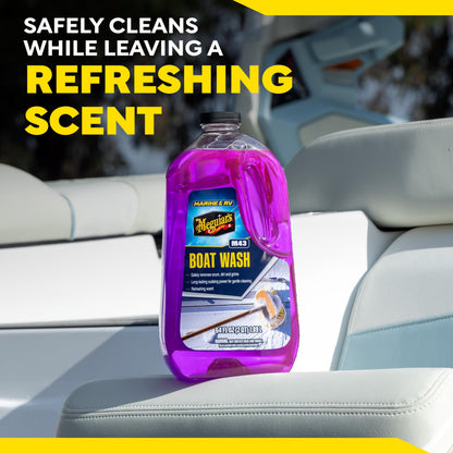 Meguiar's M43 Marine/RV Boat Wash, pH-Balanced Boat/RV Wash for Protecting Fiberglass and Gel Coat, Streak-Free Shine that Keeps Surfaces Clean and Protected, 64 Oz