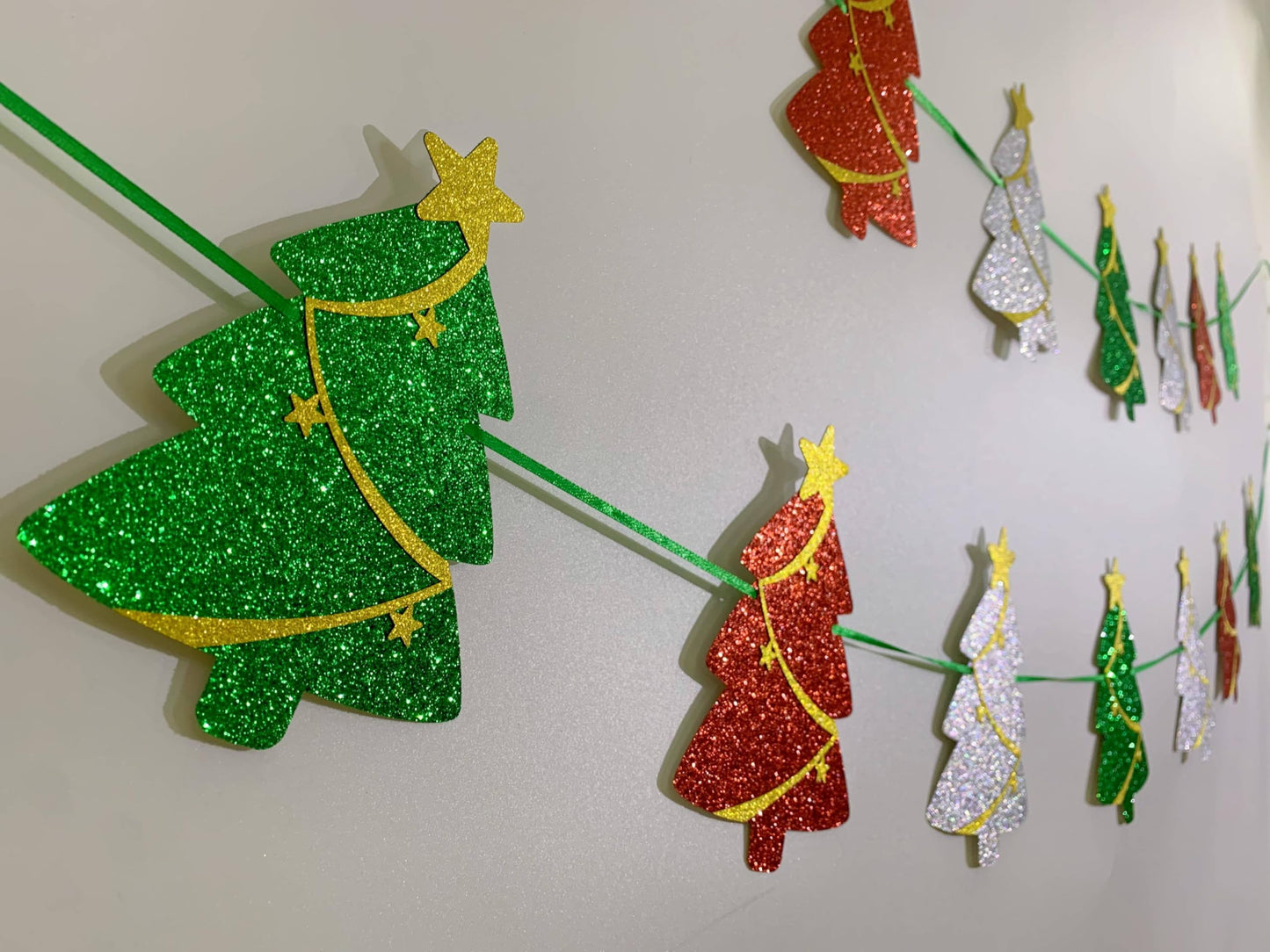 Tinbax Christmas Decorations - Christmas Tree Banner Garland for Xmas Hanging Decor(Pre-Strung)