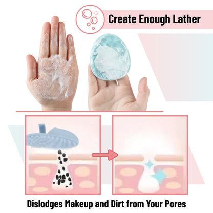 Slick- Silicone Facial Cleansing Brush, 4 Pack, Silicone Face Scrubber Exfoliator