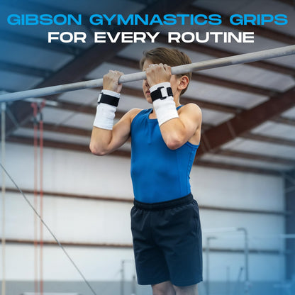 Gibson Athletic Rainbow Gymnastic Grips, 3 SIZES, Medium, Large, X-Large, 3 COLORS, Pink, Blue, Black, MADE IN USA, Beginner Gymnastic Hand Grips, UNISEX, Fit For Kids AND Adults, Long Lasting Leather