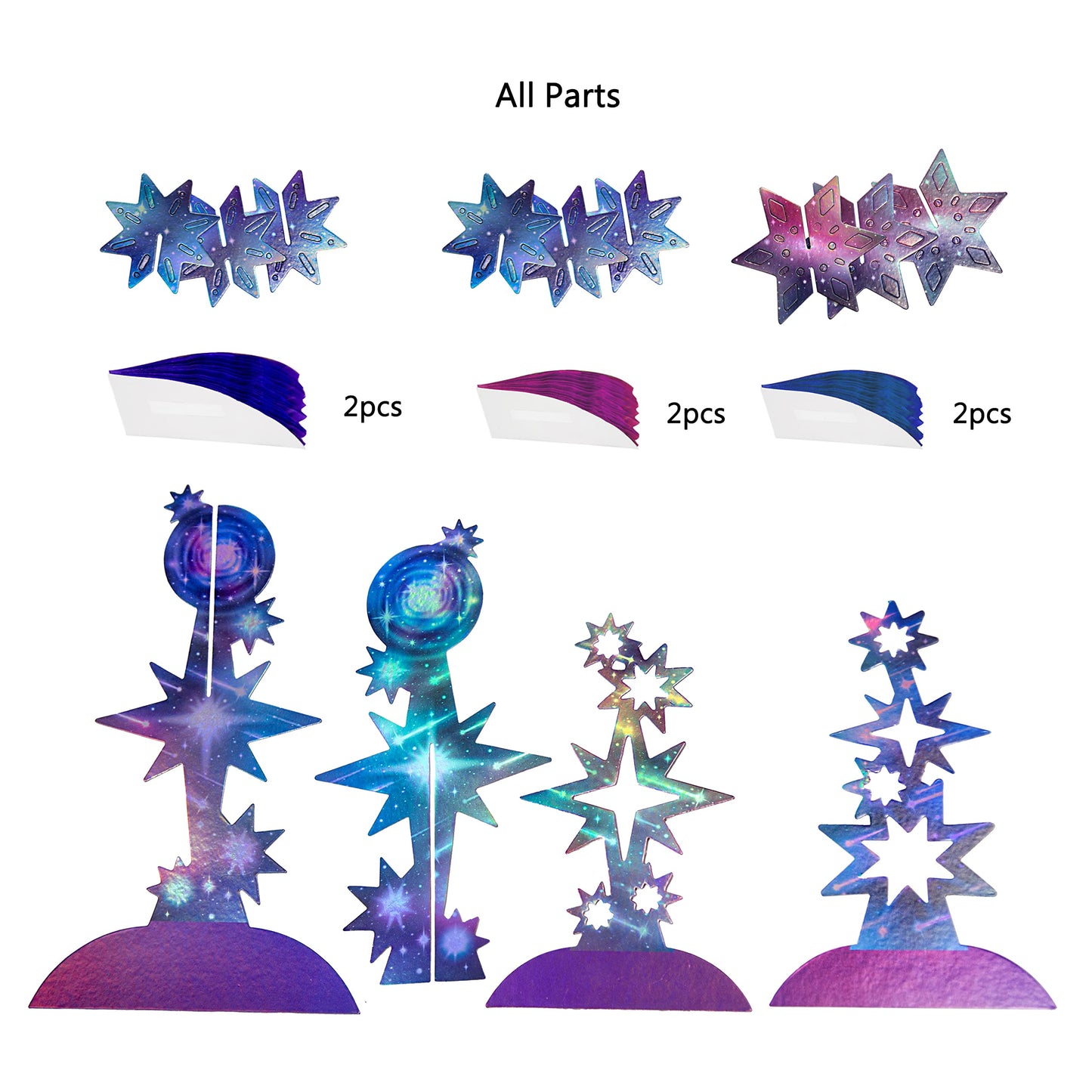 Decor365 Holographic Star Centerpieces Galaxy Party Decorations Aurora Borealis Theme Table Decor Celestial Shooting Star Starry Night Sky Wedding Bachelorette Anniversary Birthday Party Supplies