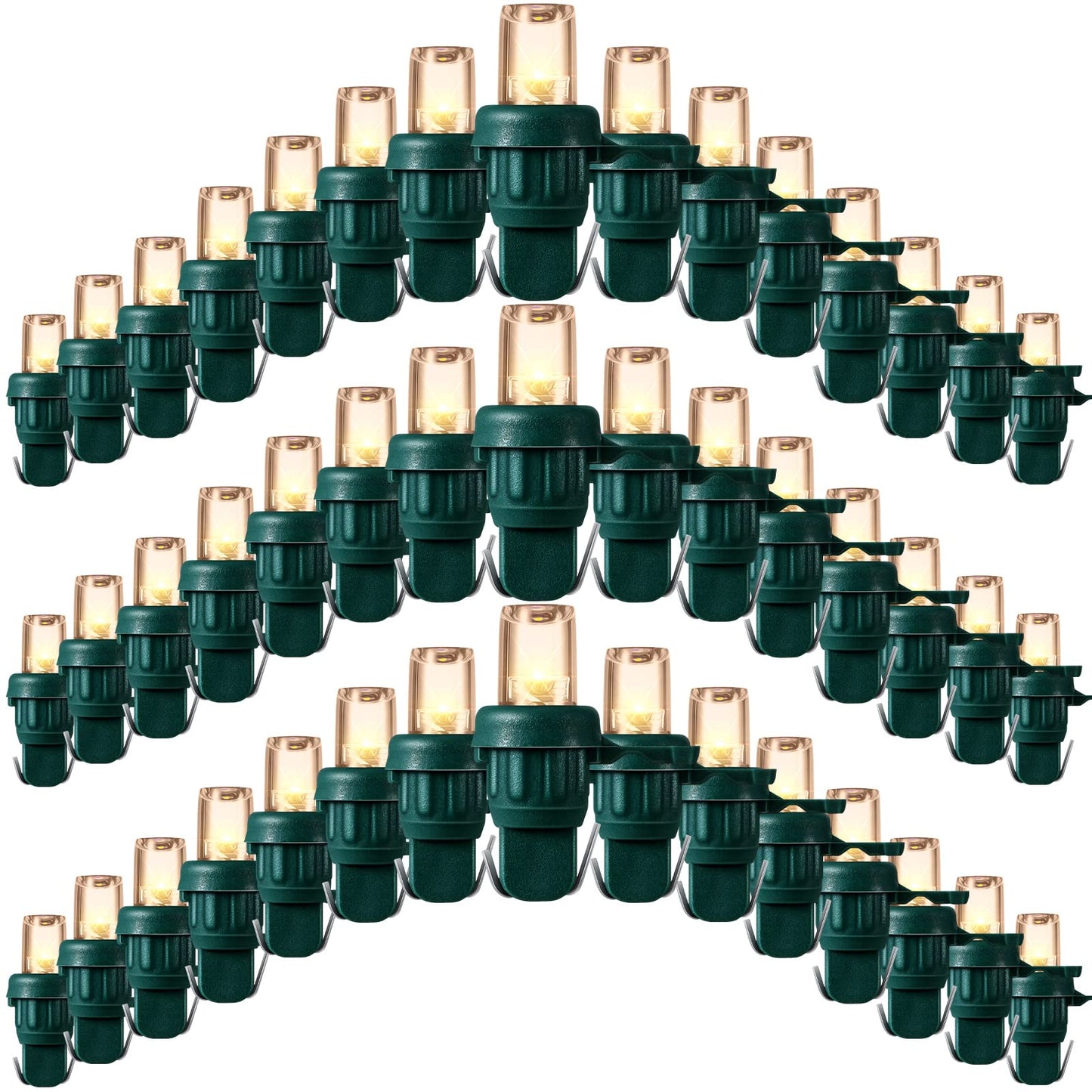 Honoson LED 5 mm Christmas String Lights Replacement Bulbs LED Wide Angle Wire Light Set Indoor Outdoor Home Decor Festival Decorations for Xmas Tree Lights(Warm White Bulb,180 Count)