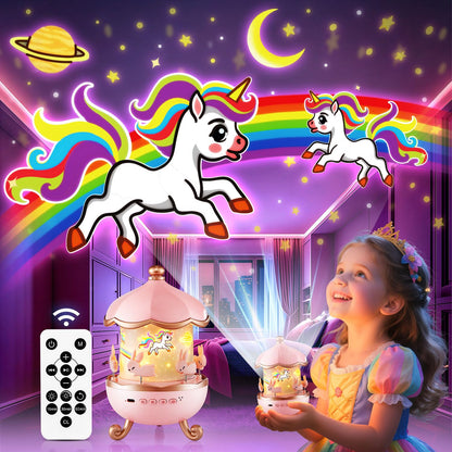 One Fire Baby Night Light Projector, 15 Sound Machine Star Projector for Kids Room,15 Films Star Light Projector 2-9 Year Old Girl Gifts Toys,Brightness Baby Night Lights for Nursery Kawaii Room Decor