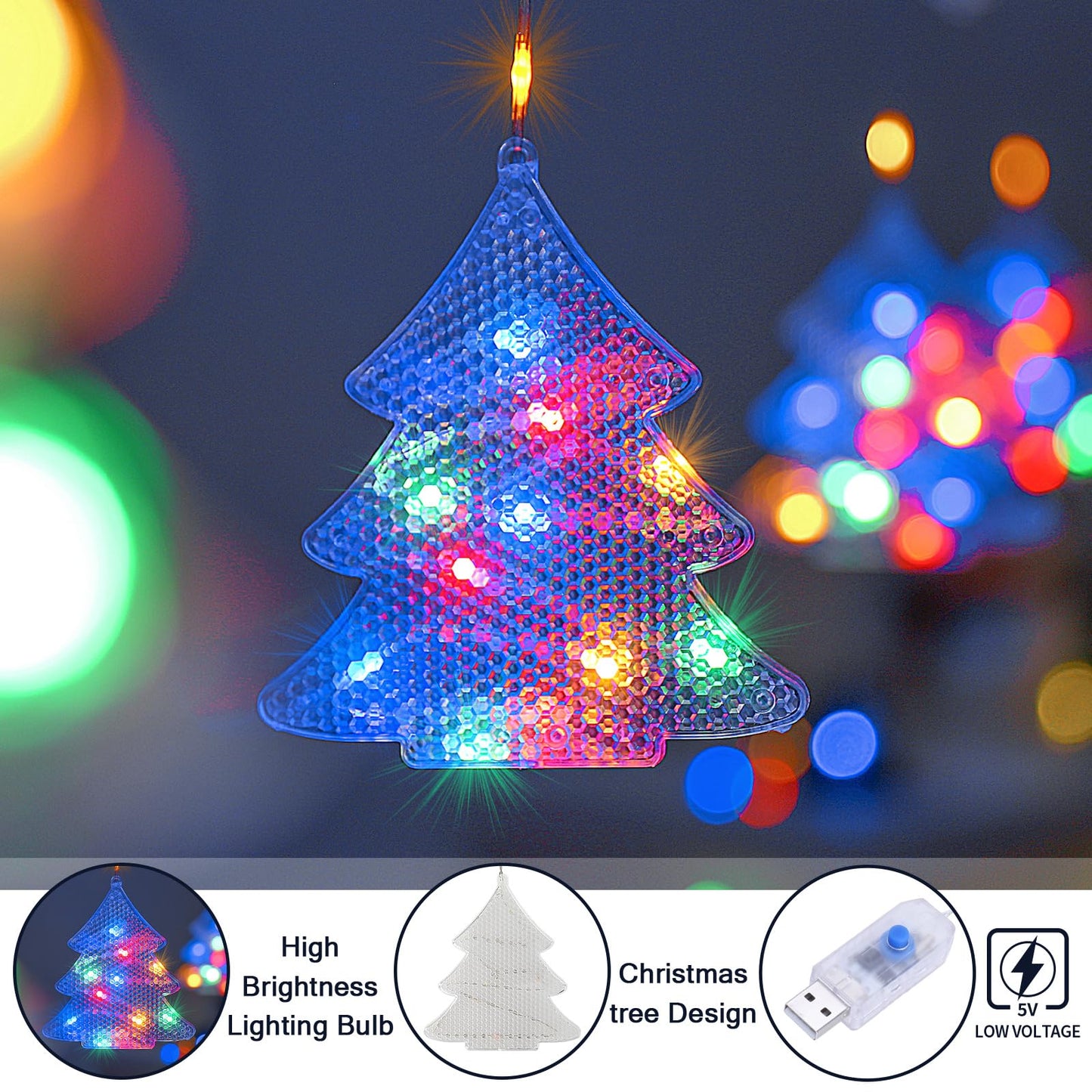 BLOOMWIN Christmas Window Lights Indoor - 2M 160 LED Christmas Window Decorations, Snowflake Curtain Hanging Fairy String Icicle Lights for Xmas Noel Bedroom Holiday Home Outdoor, RGB USB