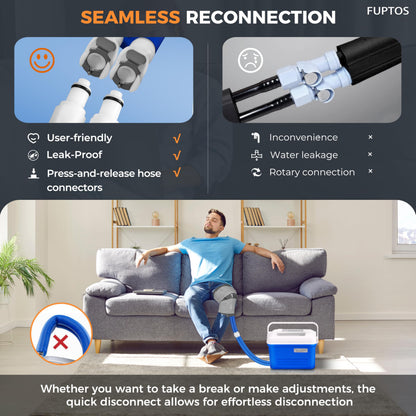 Fuptos Cold Therapy Machine for Knee & Shoulder, Pain Relief, Post-Surgery Recovery, Cryotherapy for Muscle Recovery, Sports Injuries, Digital Timer, Quiet Pump, Universal Ice Pad