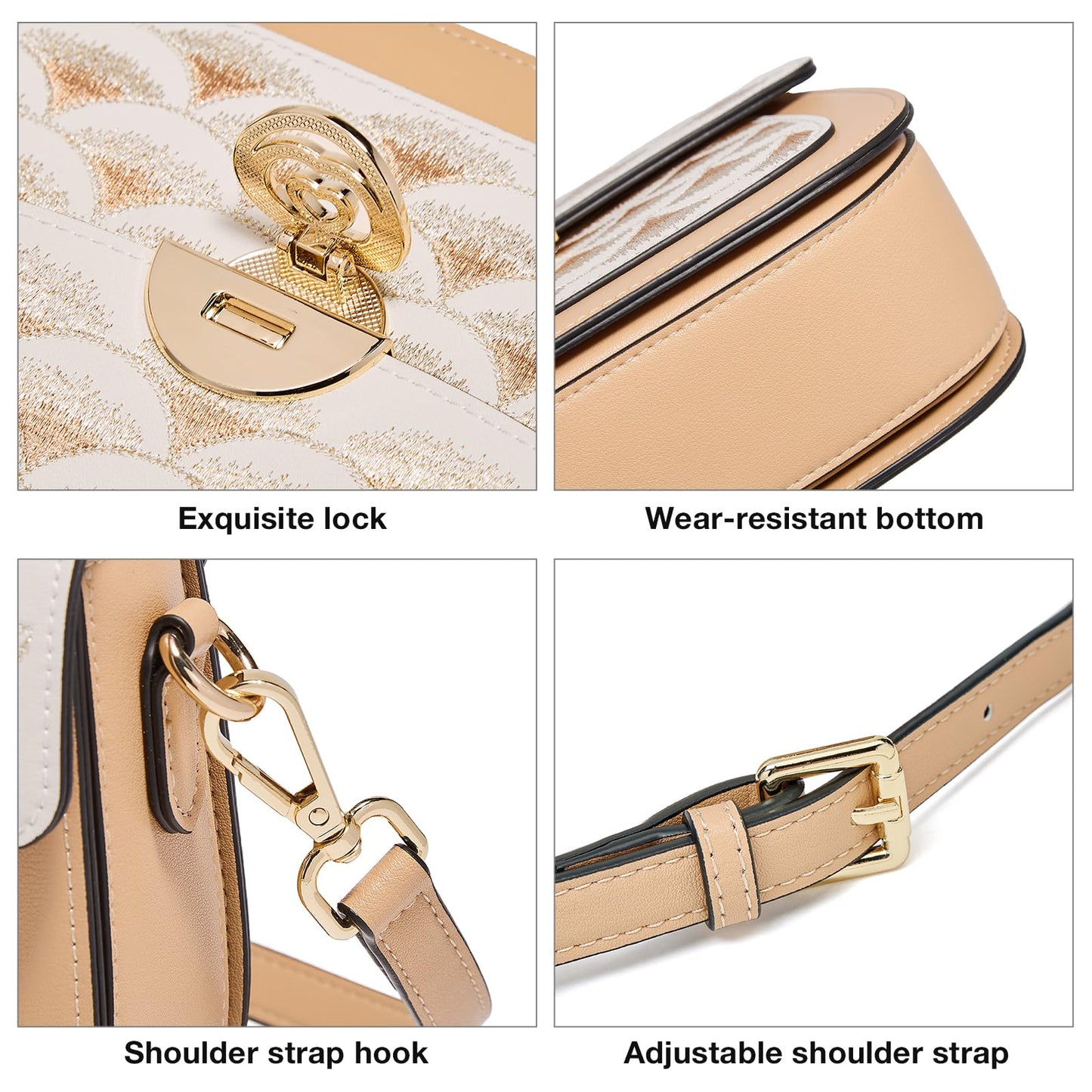 FOXLOVER Genuine Leather Crossbody Bags for Women Flap Top-handle Bags Shoulder Purse
