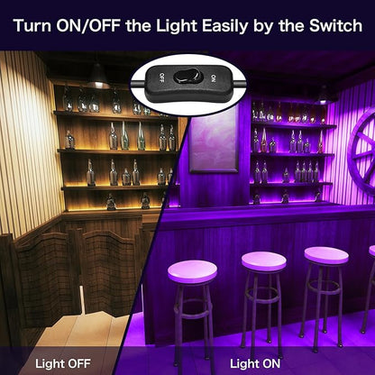 4 Pack 300W LED Flood Black Lights,395nm to 405nm UV Outdoor Flood High Power Blacklight Light with Plug in, IP66 Waterproof Large Black Light Spotlight for Glow Party Large Space, Halloween