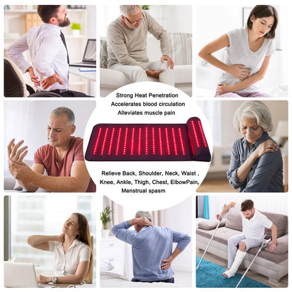 Infrared Red Light Therapy, Red Light Therapy Mat with Neck Support, 660nm&850nm NIR Deep Wavelength Blanket Pad for Back Belly Knee Shoulder HIPS Body Pain Relief