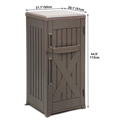 YITAHOME 60 Gallon Large Package Delivery and Storage Box, Double-Wall Resin Outdoor Package Delivery and Waterproof Deck Box for Porch, Curbside, 8.5 Cubic feet, Brown