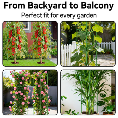 Halatool 72 Inch Tall Tomato Cages Heavy Duty, 4 Pack Metal Adjustable Plant Support Stakes for Pots, Large Trellis for Garden Climbing Vegetables Cucumbers Flowers Fruits
