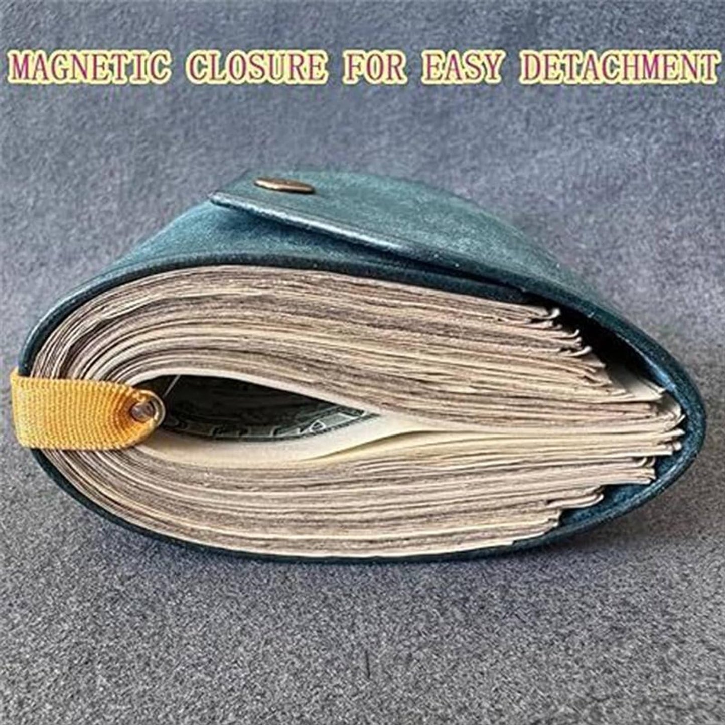 Manmadevice Cash Wrap Wallet with Clasp,Fast Cash Access Money Holder, Leather Money Wallet Organizer, With Brass Magnetic Clasp