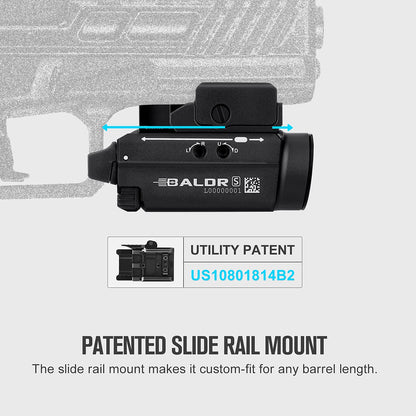 OLIGHT Baldr S 800 Lumens Compact Rail Mount Weaponlight with Green Beam and White LED Combo, Magnetic USB Rechargeable Tactical Flashlight with 1913 or GL Rail, Battery Included (Desert Tan)