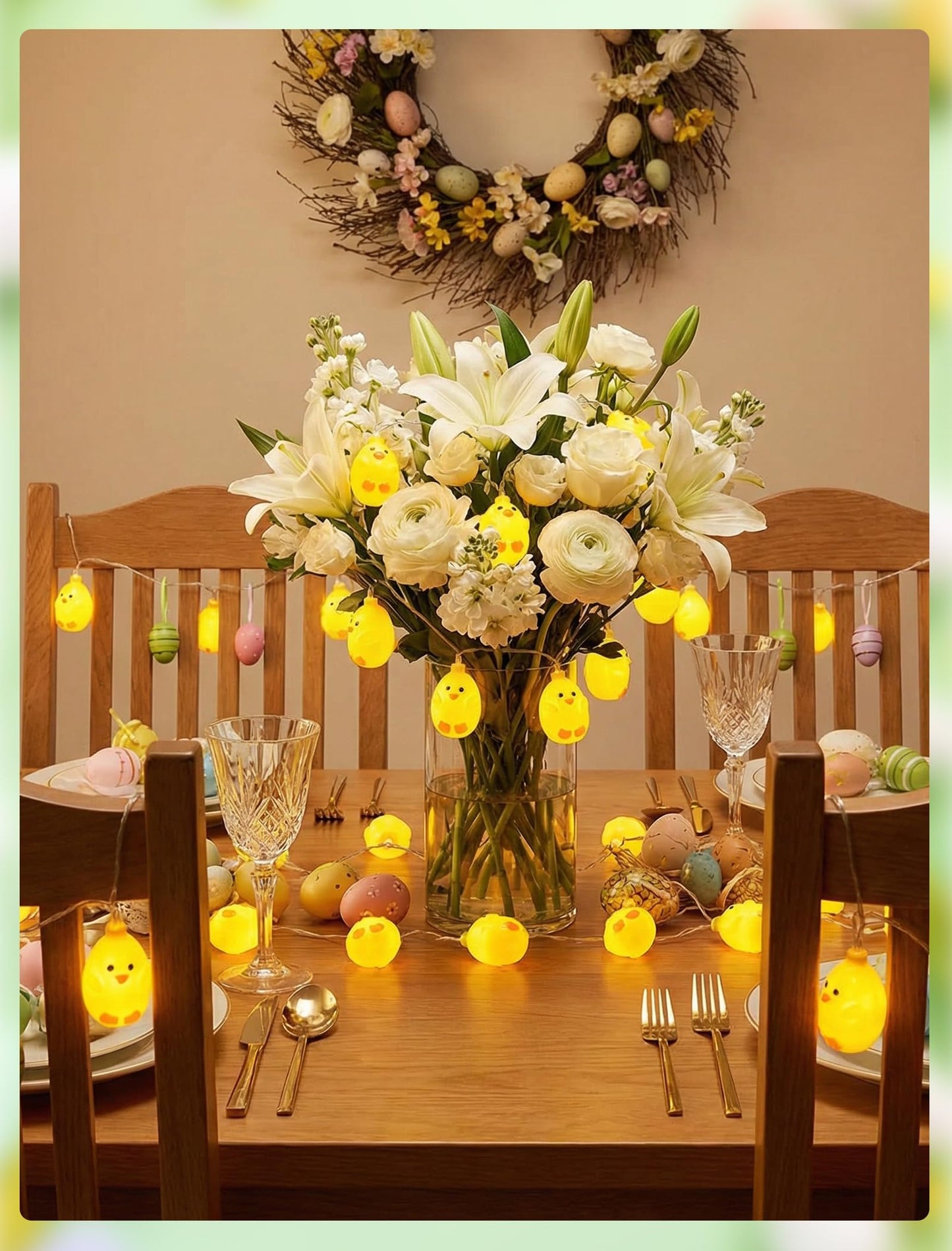 GOOTHY Easter Chicken String Lights Plug in, Indoor Outdoor Easter Decorations Lights with 10 LED Yellow Chicken Light, Hanging Spring Chick Lights for Party Garden Birthday Wedding Home Decor