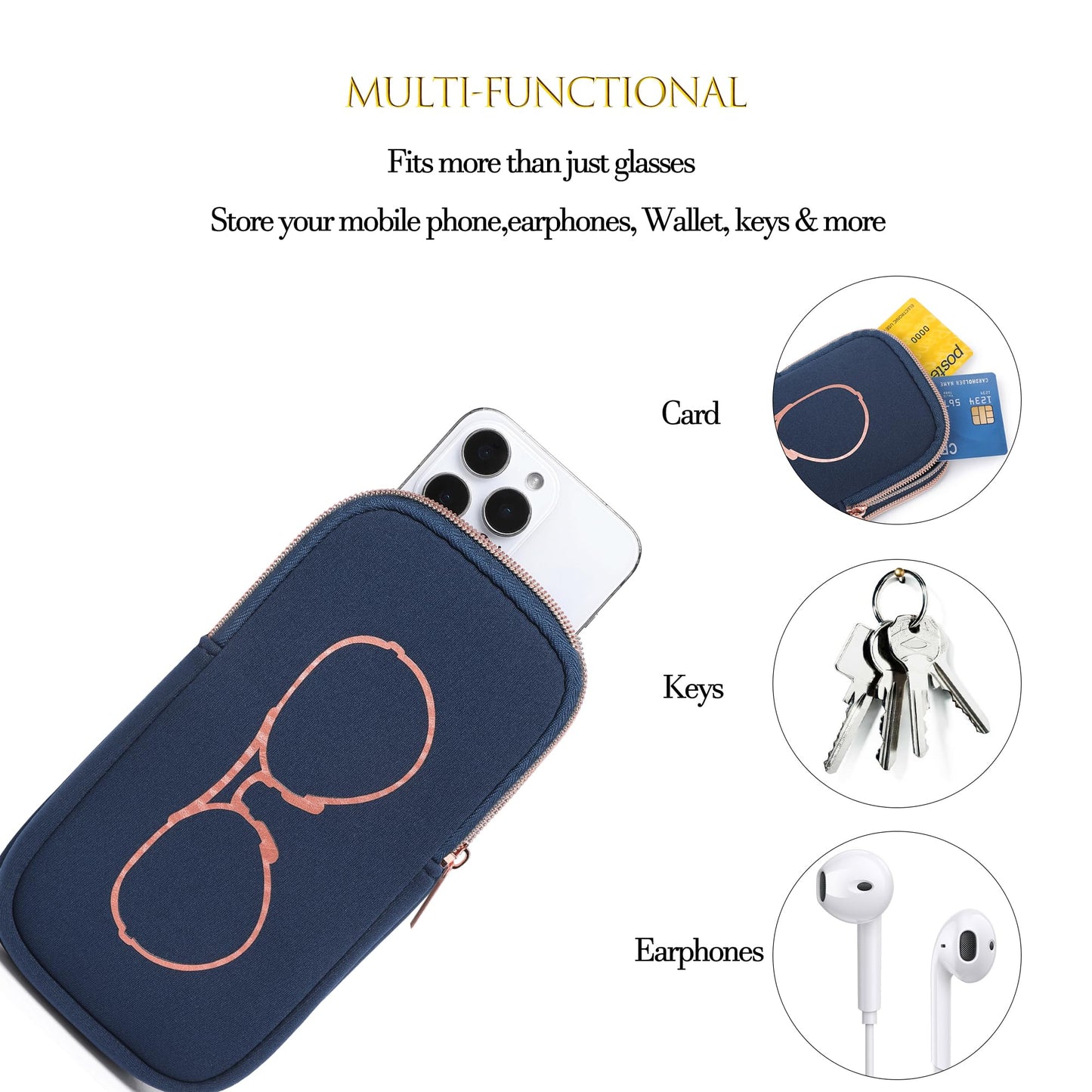 Top Souls KKP Double Eyeglass Case | Sunglasses Cases with 2 Compartments
