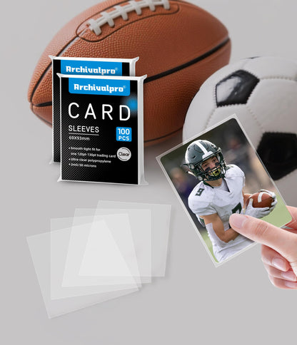 ARCHIVALPRO Ultra Clear Soft Penny Sleeves - 100pcs Standard Size Trading Card Protectors, Fits 120-130PT Cards, Acid-Free PVC-Free Card Sleeves for Collectors, Sports & Outdoors