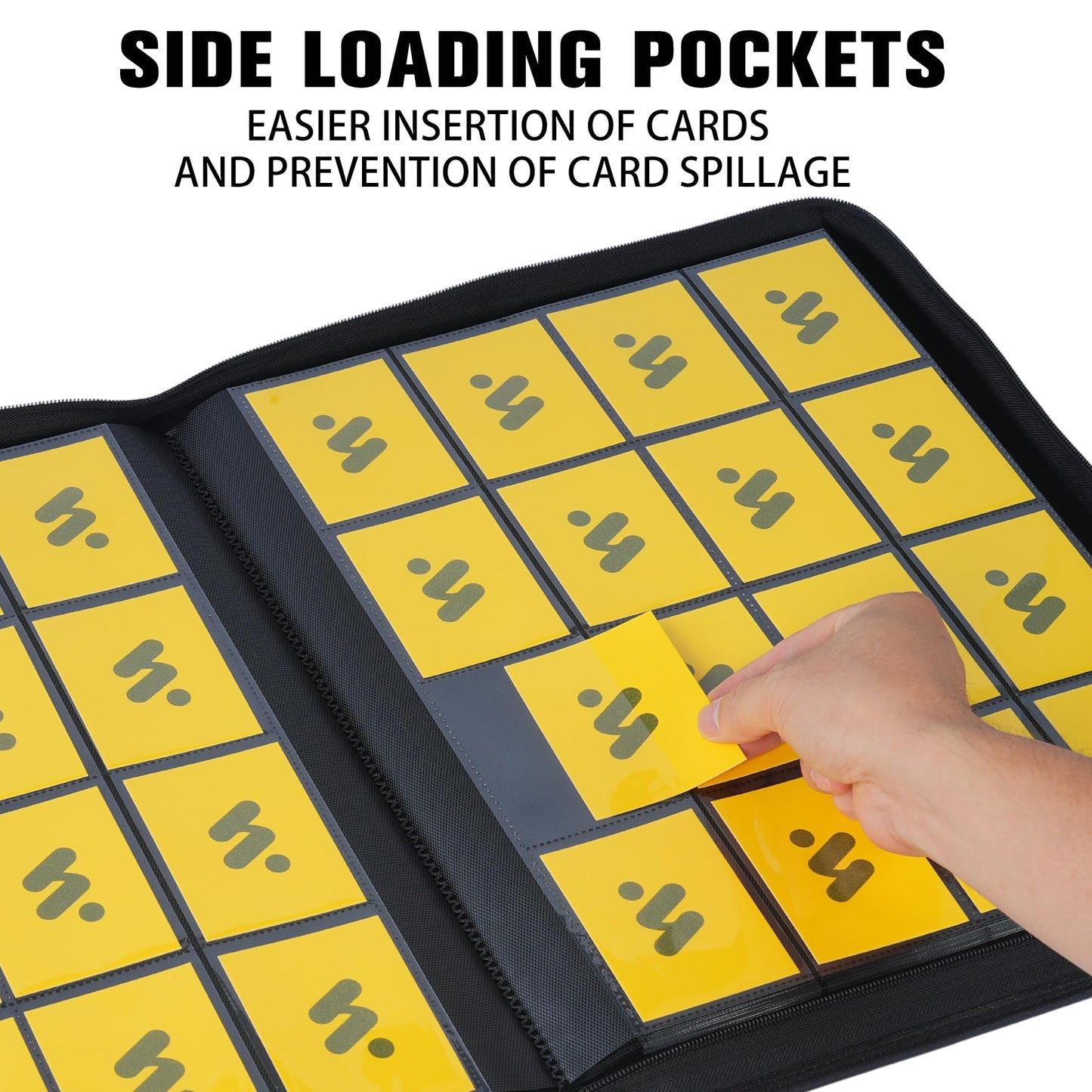 MORABTO Premium 1000+ Pockets Card Binder,16 Pockets Card Binder Ringless Side Loading Trading Card Album Folder for TCG -White