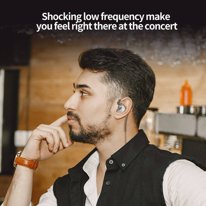 CCA CRA in Ear Monitor Headphones, Ultra-Thin Diaphragm Dynamic Driver Super Bass Clear Sound Gaming Earbuds Wired IEM Earphones with Detachable Cable, in Ears for Singers Musician DJ Stage (White)