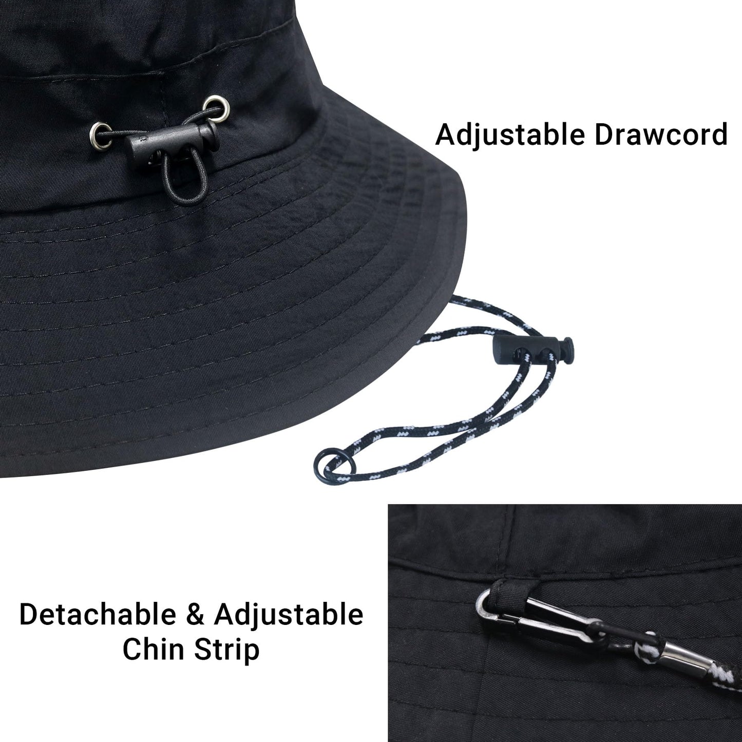 PFFY Packable Sun Bucket Hat for Men UV Protection Sun Hats Waterproof Lightweight Hiking Outdoor Cap Blue (More Loose)