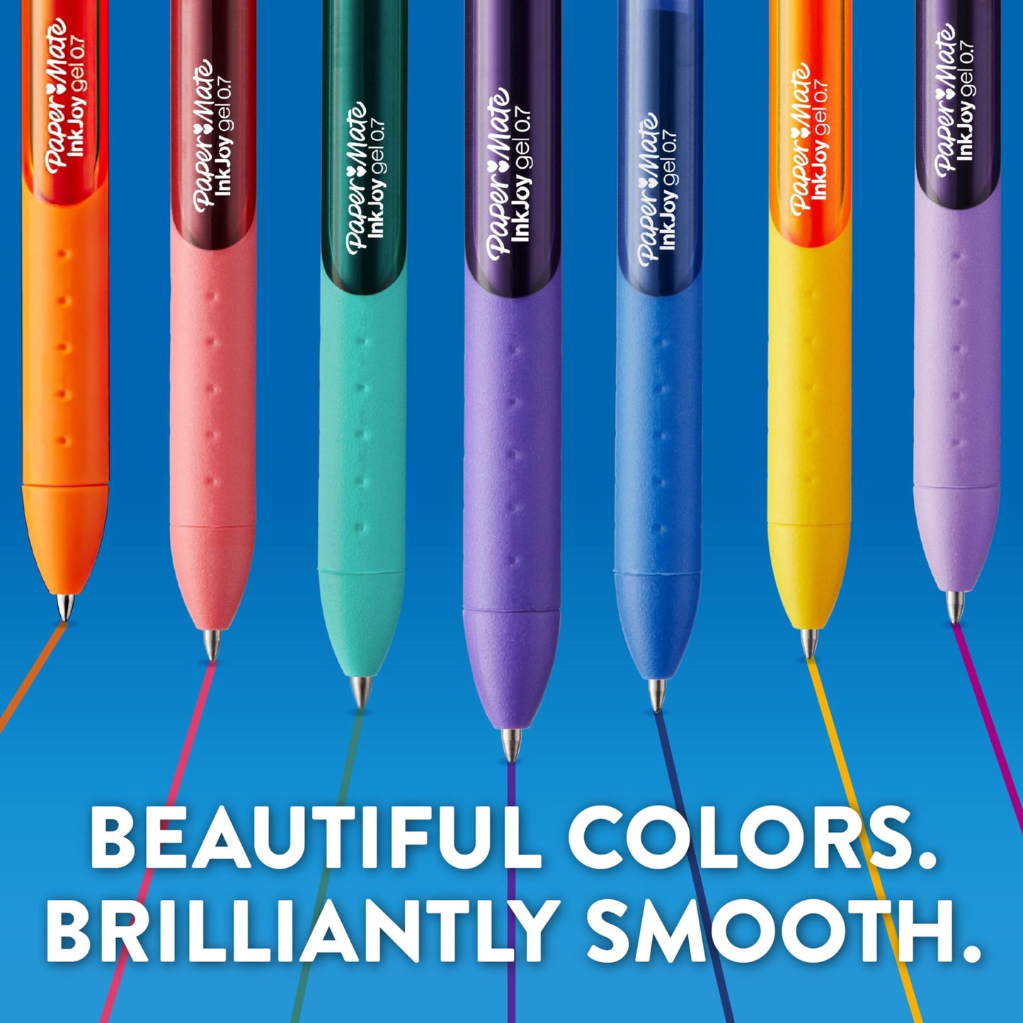 Paper Mate InkJoy Gel Pens, Fine Point (0.5mm), Blue Ink, 12 Count - Comfortable Grip, Teacher Supplies, Note-Taking