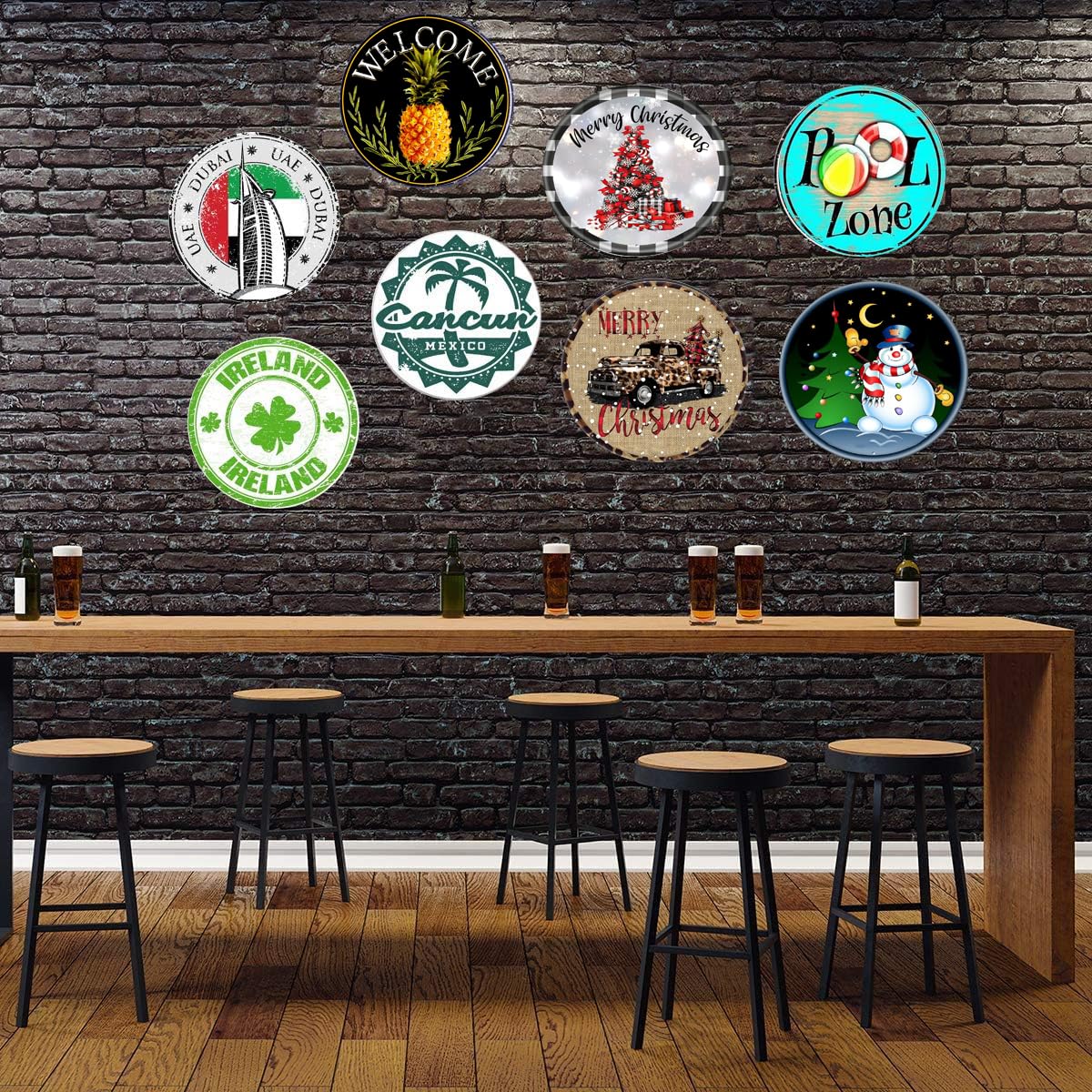 Rustic Wooden War Room Sign - Colossians 42 Prayer Bible - Kitchen Cafe Pub Decor, Wall Plaque Art - Diameter 12''